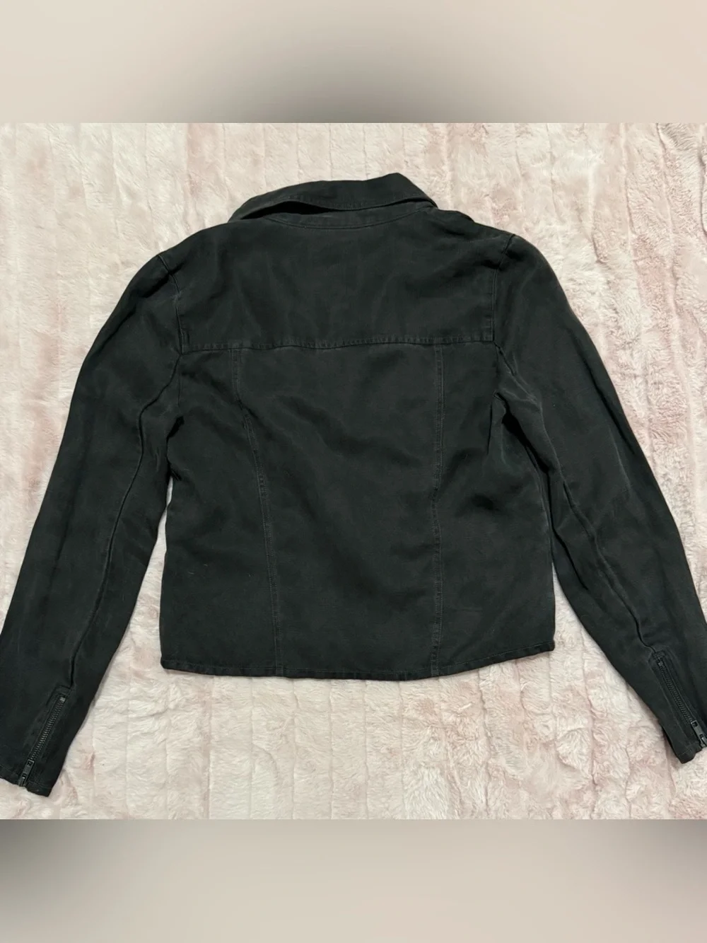 Rails - Black Asymmetrical Zip Streetwear Denim Moto Jacket - Size S - Picture 5 of 5